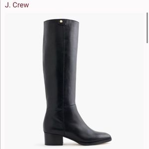 NWOT J Crew Black Leather Knee High Boots 7.5